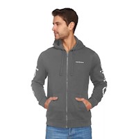 Casaca hombre calvin klein hoodie logo print - gris_R Generico